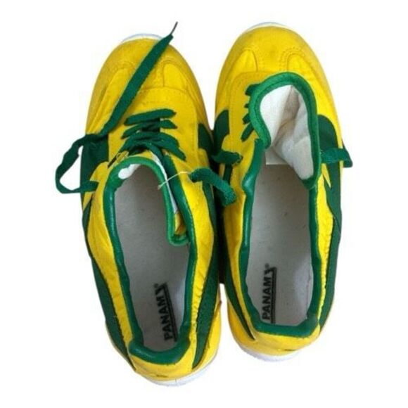 PANAM Made in Mexico Hand Crafted Vintage Sneakers Yellow Green Women Size 6.5 - Picture 7 of 13